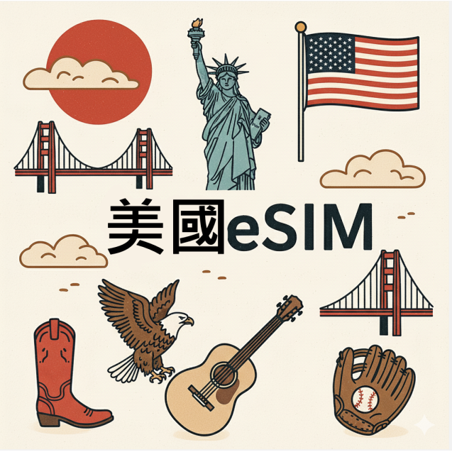 美國 eSIM 吃到飽每日1GB